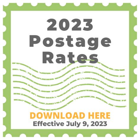 large envelope postage chart 2023.